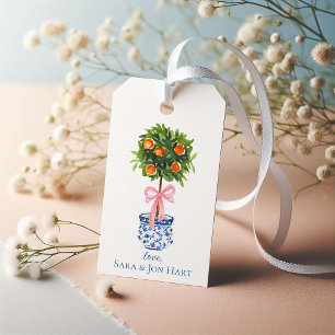 Orange Topiary Tree Custom Gift Tags