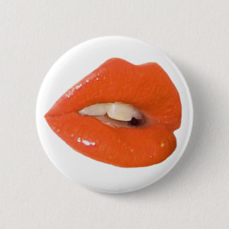 Orange Toxic Kiss 6 Cm Round Badge