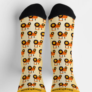 Orange Tractor Design Personalised Socks