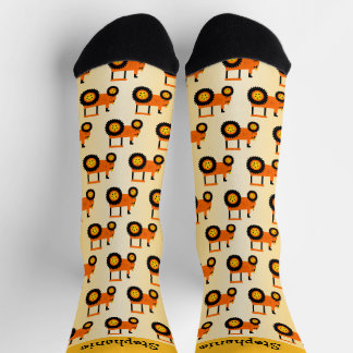 Orange Tractor Design Personalised Socks