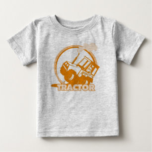 Orange Tractor Farm Machinery Baby T-Shirt