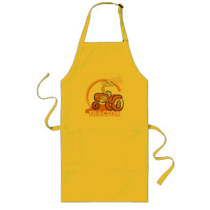 Orange Tractor Tshirts and Gifts Long Apron