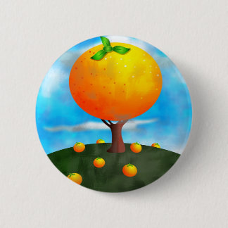Orange Tree 6 Cm Round Badge