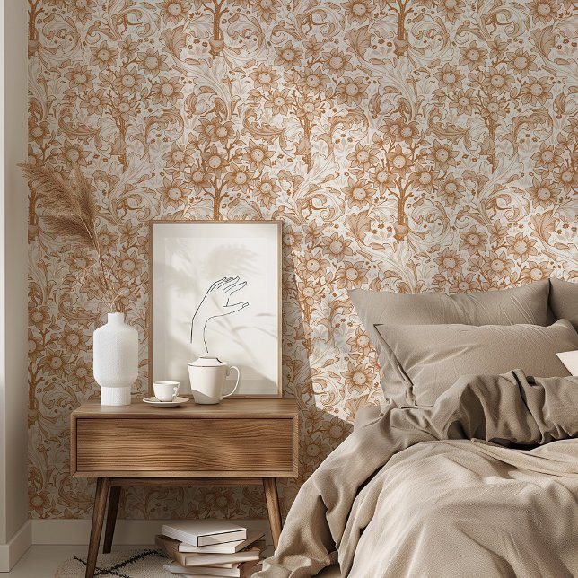Orange Tree Burnt Orange Acanthus Orchard Morris Wallpaper (Creator Uploaded)