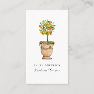 Orange tree citrus topiary Landscaping  Business Card