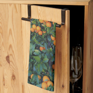 Orange Tree Green Leaves Fruits Oranges Tea Towel
