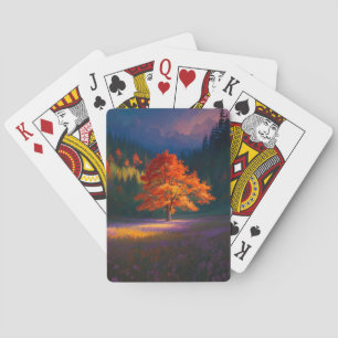 Orange Tree in the Peaceful Meadow Playing Cards