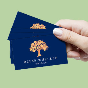 Orange Tree Logo Life Coach Health and Wellness Business Card