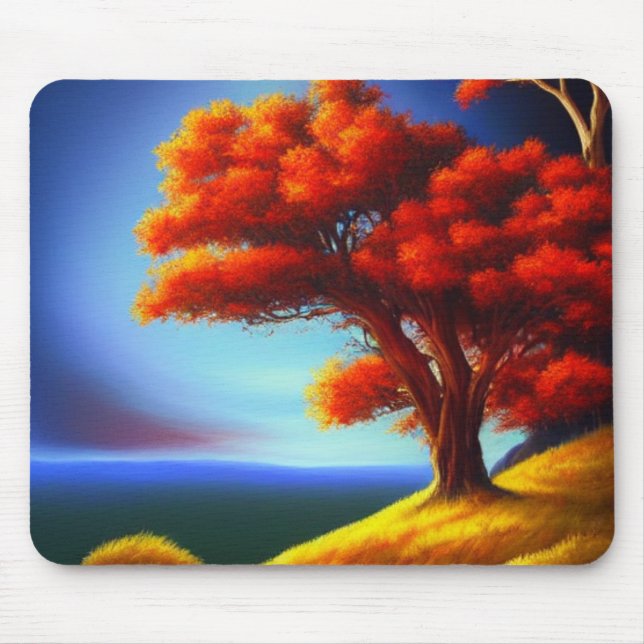 Orange Tree on a Cliffside Mousepad (Front)