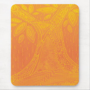 Orange tree pattern mouse mat
