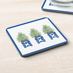Orange tree Topiary Blue Chinoiserie  Coaster