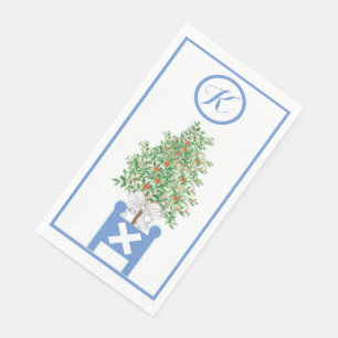 Orange tree Topiary Chinoiserie  Paper Guest Towel Napkin