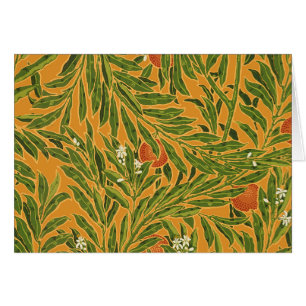 Orange Tree Vintage Wallpaper Pattern Art Nouveau
