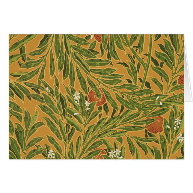 Orange Tree Vintage Wallpaper Pattern Art Nouveau (Front Horizontal)