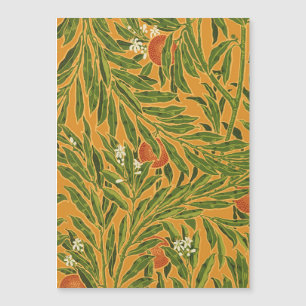 Orange Tree Vintage Wallpaper Pattern Art Nouveau