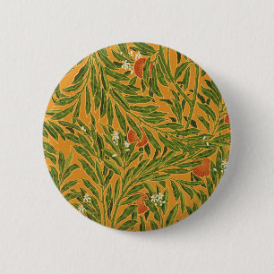 Orange Tree Vintage Wallpaper Pattern Art Nouveau 6 Cm Round Badge
