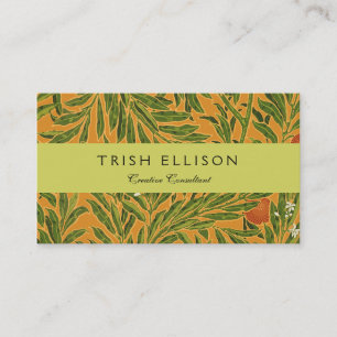 Orange Tree Vintage Wallpaper Pattern Art Nouveau Business Card