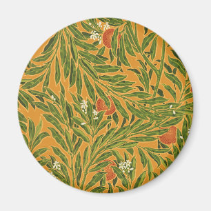 Orange Tree Vintage Wallpaper Pattern Art Nouveau Magnet