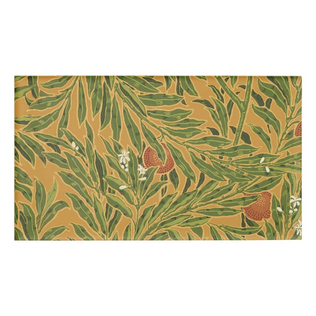 Orange Tree Vintage Wallpaper Pattern Art Nouveau Name Tag (Front)