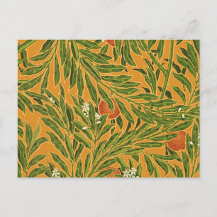 Orange Tree Vintage Wallpaper Pattern Art Nouveau Postcard