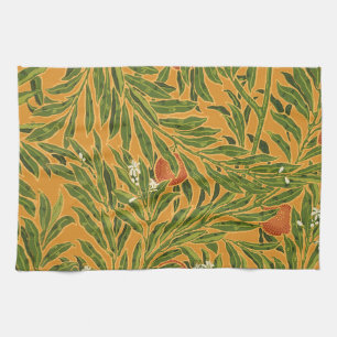 Orange Tree Vintage Wallpaper Pattern Art Nouveau Tea Towel
