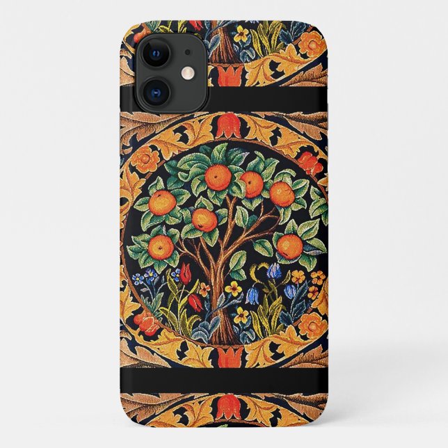 ORANGE TREE WITH GREEN LEAVES,FLOWERS Case-Mate iPhone CASE (Back)