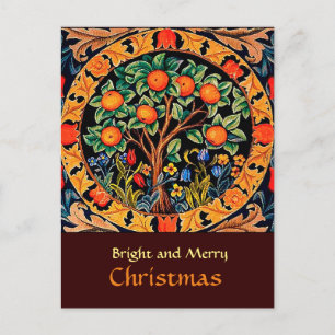 ORANGE TREE WITH GREEN LEAVES,FLOWERS POSTCARD