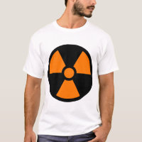 Orange Trefoil Symbol on Black Background