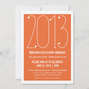 Orange Trendy 2013 Graduation Invitation