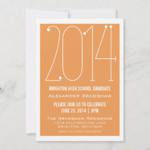 Orange Trendy 2014 Graduation Invitation