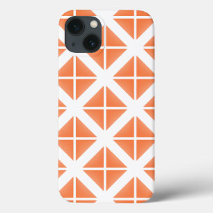 Orange Trendy Triangle Pattern iPhone 13 Case