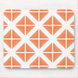Orange Trendy Triangle Pattern Mouse Mat