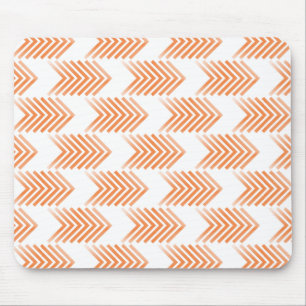 Orange Tribal Arrow Pattern Mouse Mat