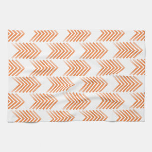 Orange Tribal Arrow Pattern Tea Towel