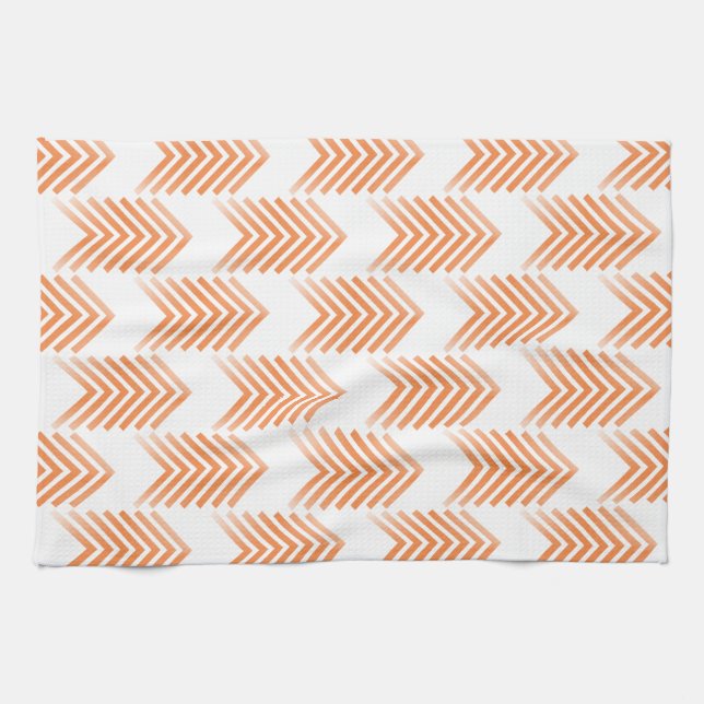 Orange Tribal Arrow Pattern Tea Towel (Horizontal)