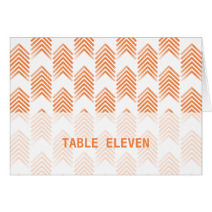Orange Tribal Arrows Table Number Card