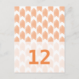 Orange Tribal Arrows Table Number Postcard
