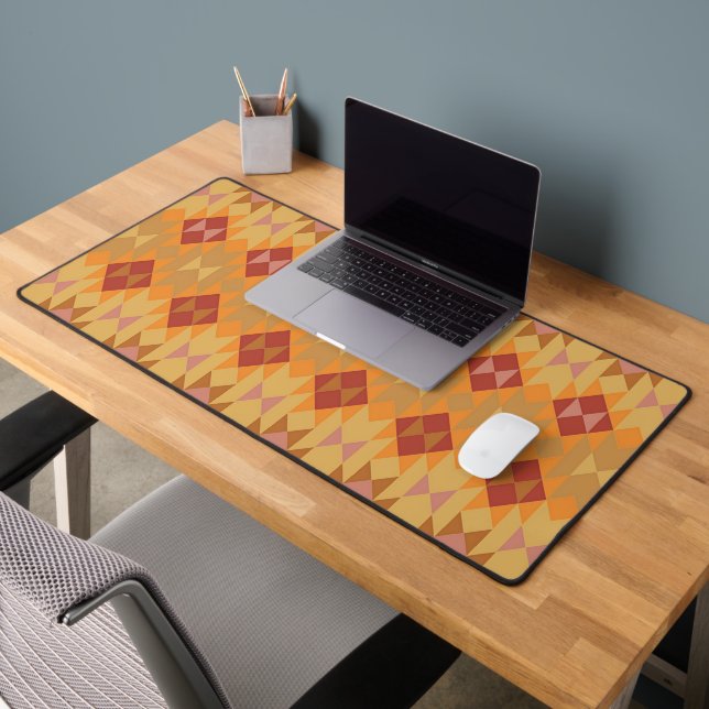 Orange tribal design desk mat (Office 2)