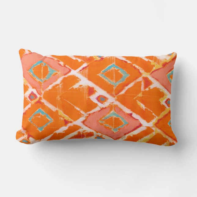 Orange Tribal II Lumbar Cushion (Front)