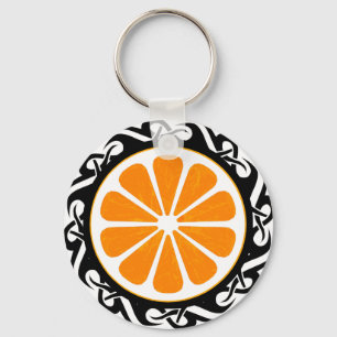 orange. tribal. key ring