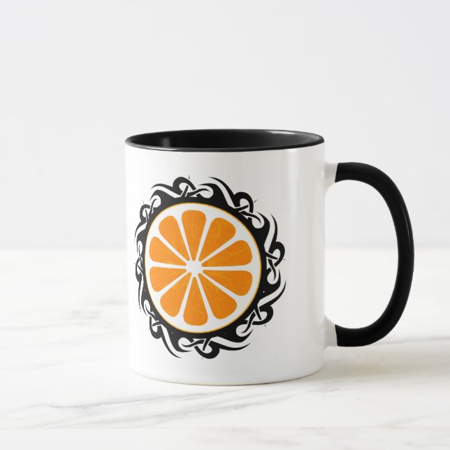orange. tribal. mug (Right)