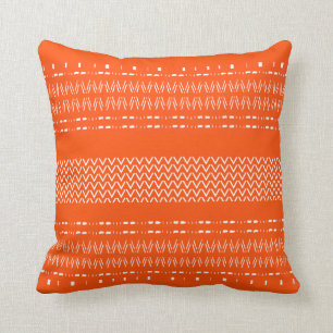 Orange Tribal Pattern Cushion