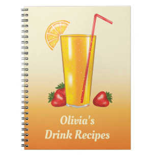 Orange Tropical Citrus Fruit Drink Recipes Notebook