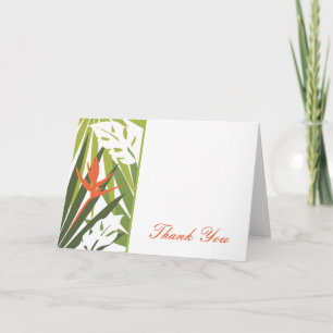 Orange Tropical Floral Thank You Card