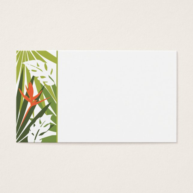 Orange Tropical Floral Wedding Tag (Front)