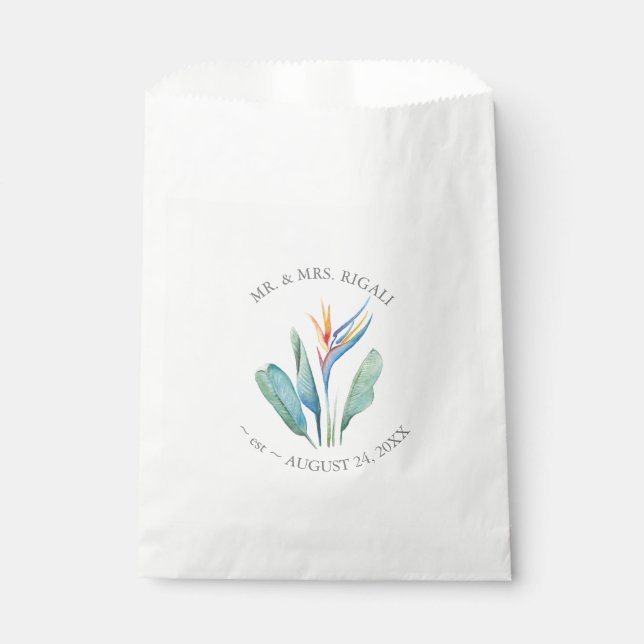 Orange Tropical Flower Favour Bags (Front)