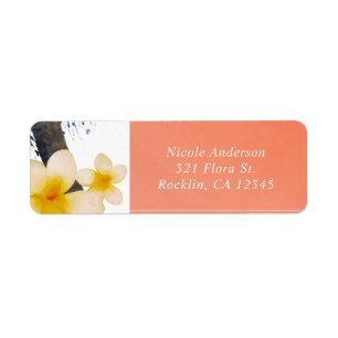 Orange Tropical Palm Tree & Plumeria Invitation