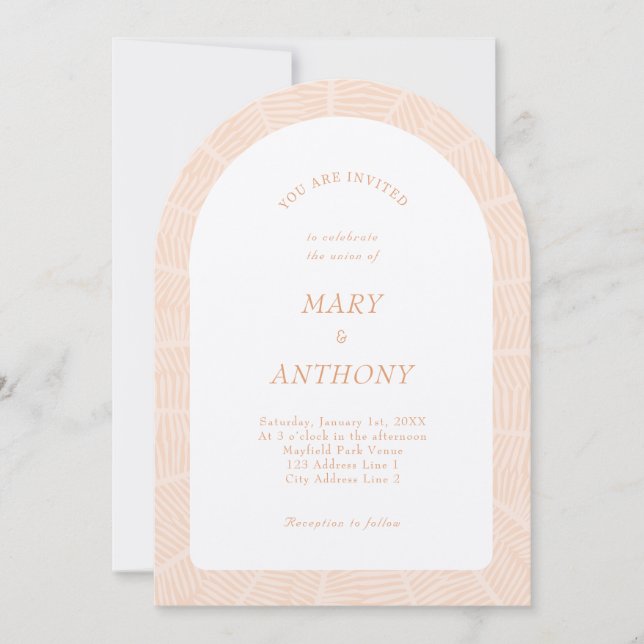 Orange Tropical Wedding Invitation (Front)