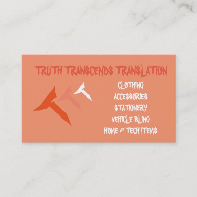 Orange truth biz card (Front)