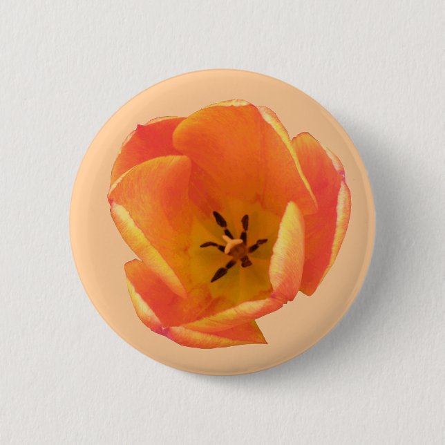 Orange Tulip Button (Front)